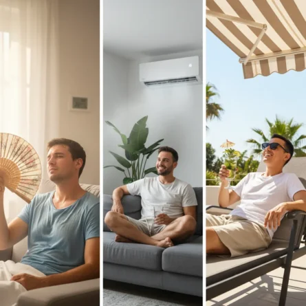 Aire condicionat, tendal, calor, fred, split, tendal de braços extensibles