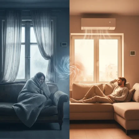 instal·lació de finestres per protegir del fred i calefacció a través d'un split (aire condicionat)